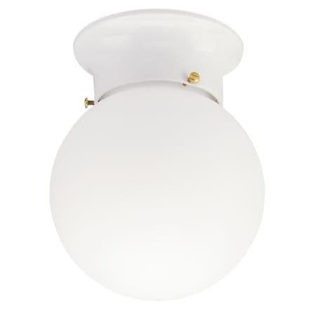 Westinghouse One-Light Indoor Flush-Mount Ceiling Fixture White, White Glass Globe 6660700